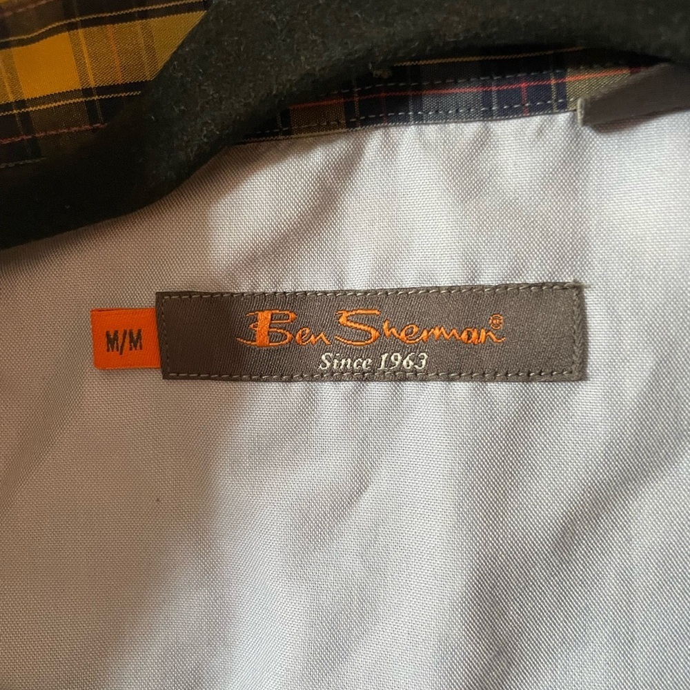 Ben Sherman Yellow and Blue Casual Button Down Shirt - Picture 3 of 5